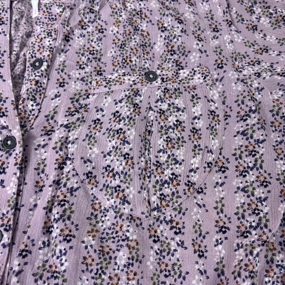 Free People Purple Floral Top Lavender Small Cottagecore‎ Fairycore Boho Peasant